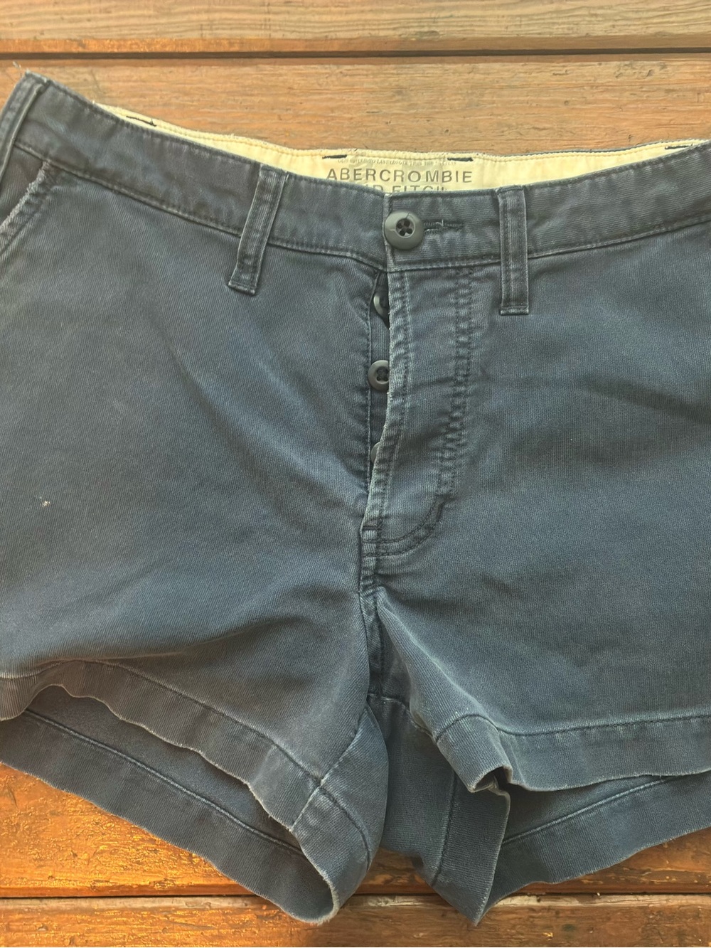 Abercrombie & Fitch Women's Dark Navy Broken In Shorts